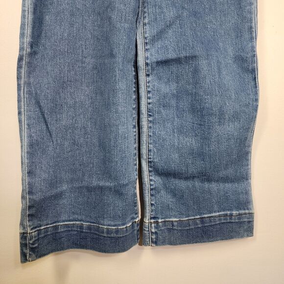 Risen Womens Jeans 31/13 Button Fly High Rise Wide Leg Ankle Medium Wash RDP1242 - Picture 6 of 10